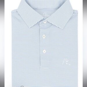 Rhoback Polo - The Shell Stripe, Birdie Blue/White
